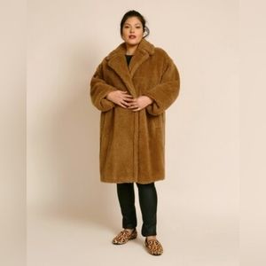 FINAL PRICE Marina Rinaldi Camel Teddy Wool Oversized Coat 10 Cozy